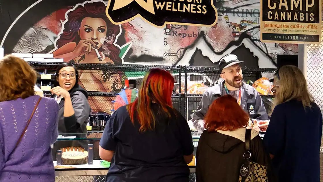 People shopping at Greenlight Dispensary