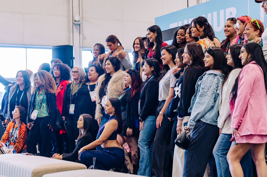 The Latinas in Cannabis Takeover at MJBizCon's networking area, The Hub