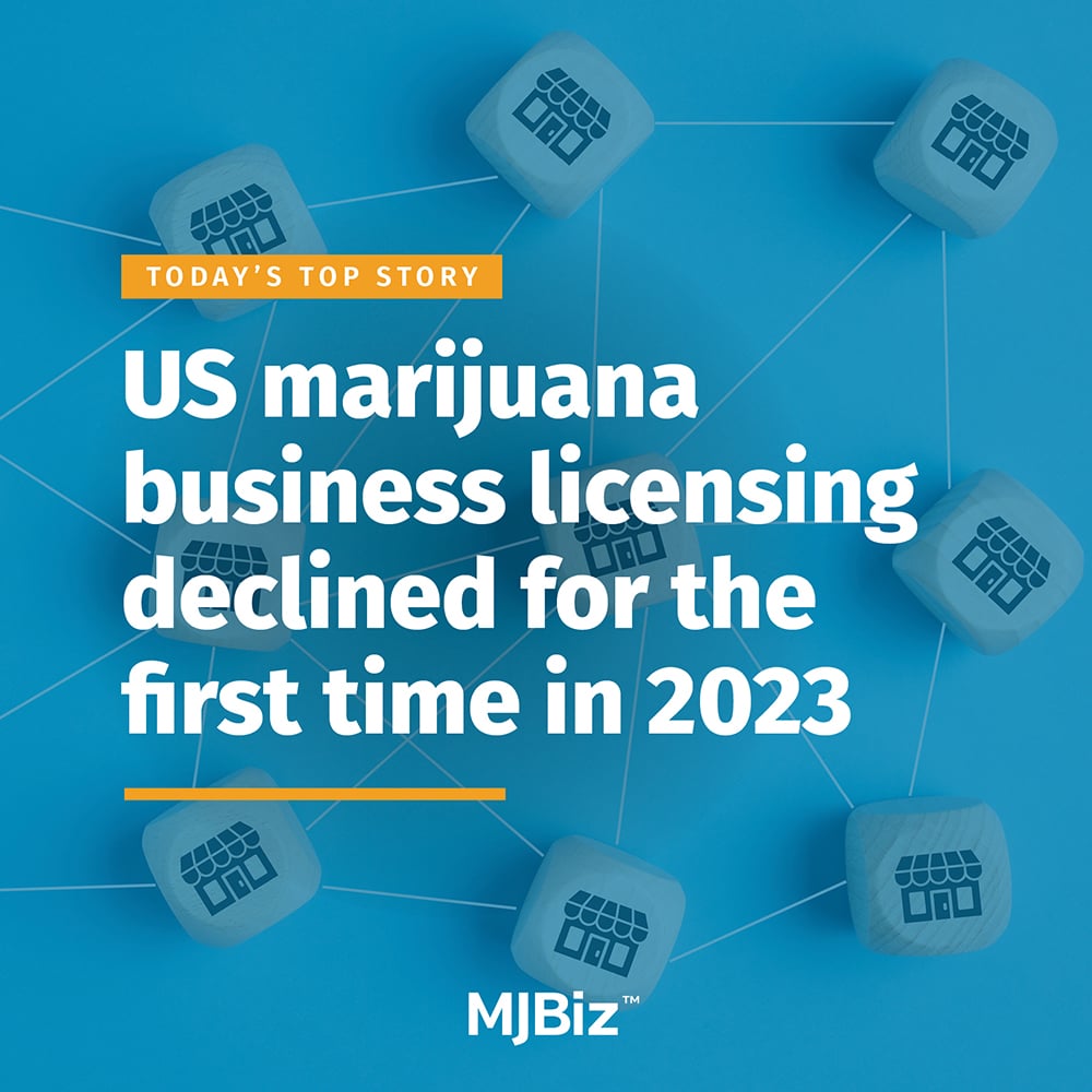 US marijuana business licensing declined for the first time in 2023